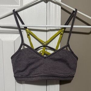 Lululemon Seek the Heat Sports Bra in gray and pink Size 6, no pads included.